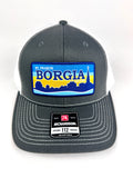 Trucker hat cityscape - charcoal/ White